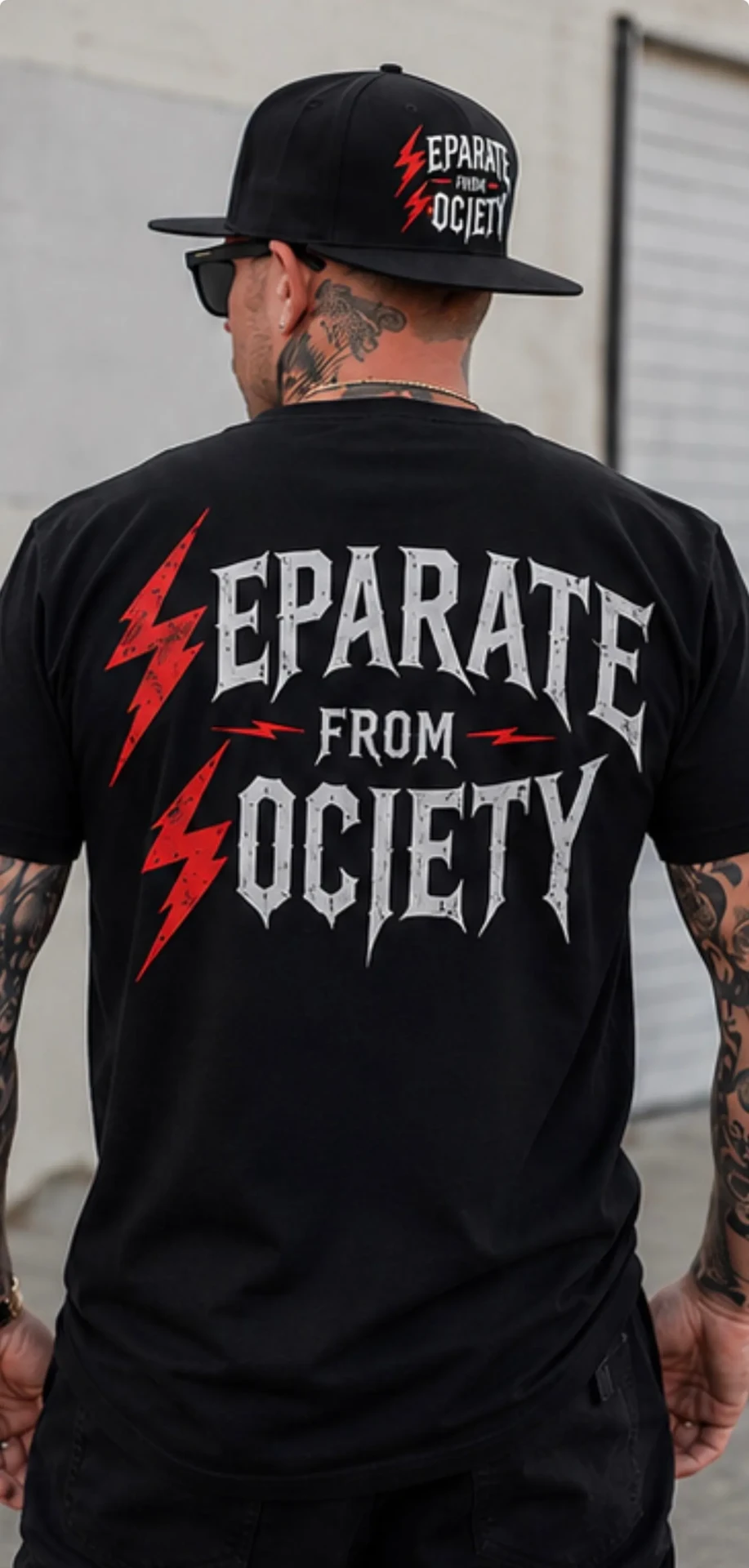 Bolt Tee — back print with lightning bolts